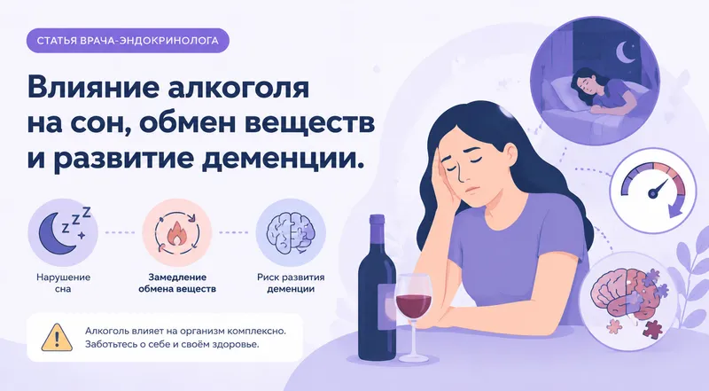 Влияние алкоголя на сон, обмен веществ и развитие деменции.